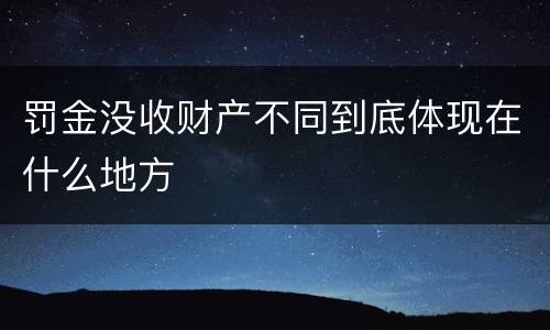 罚金没收财产不同到底体现在什么地方