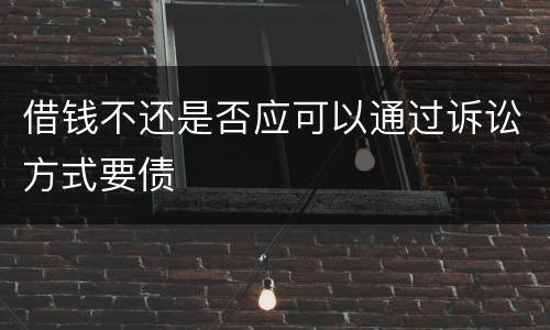 借钱不还是否应可以通过诉讼方式要债