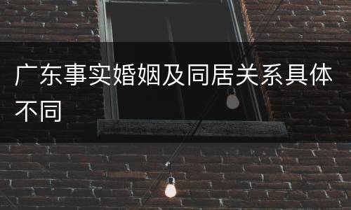 广东事实婚姻及同居关系具体不同
