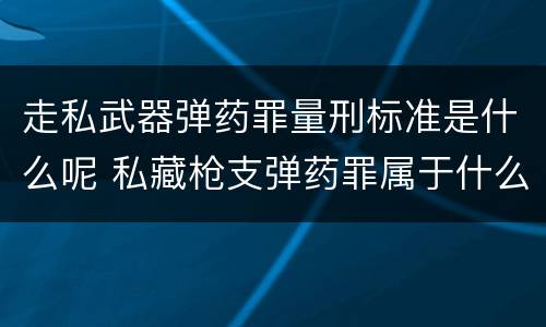走私武器弹药罪量刑标准是什么呢 私藏枪支弹药罪属于什么类