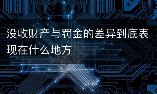 没收财产与罚金的差异到底表现在什么地方