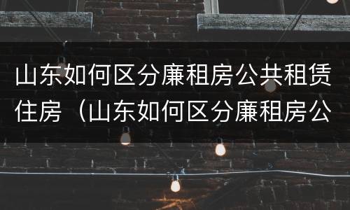 山东如何区分廉租房公共租赁住房（山东如何区分廉租房公共租赁住房和商品房）