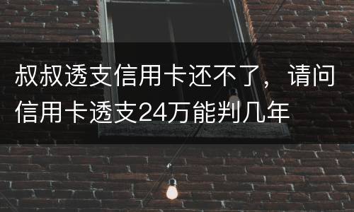 叔叔透支信用卡还不了，请问信用卡透支24万能判几年
