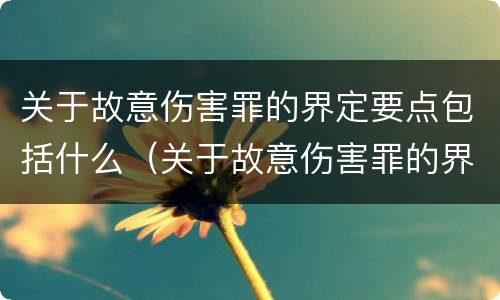 关于故意伤害罪的界定要点包括什么（关于故意伤害罪的界定要点包括什么意思）