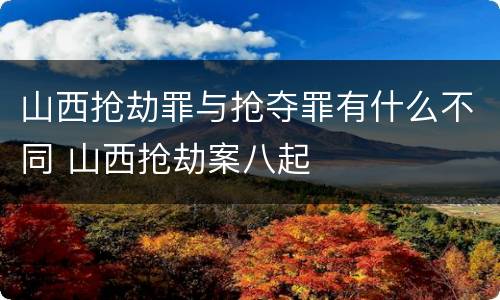 山西抢劫罪与抢夺罪有什么不同 山西抢劫案八起