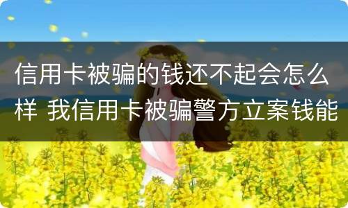 信用卡被骗的钱还不起会怎么样 我信用卡被骗警方立案钱能追回吗
