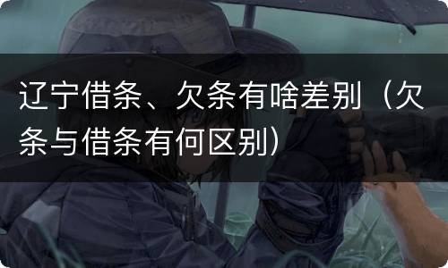 辽宁借条、欠条有啥差别（欠条与借条有何区别）