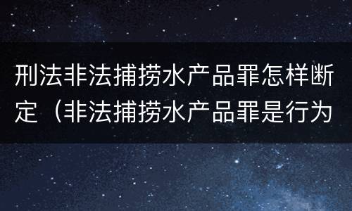刑法非法捕捞水产品罪怎样断定（非法捕捞水产品罪是行为犯吗）
