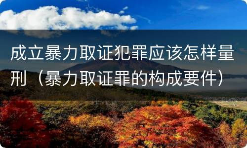 成立暴力取证犯罪应该怎样量刑（暴力取证罪的构成要件）