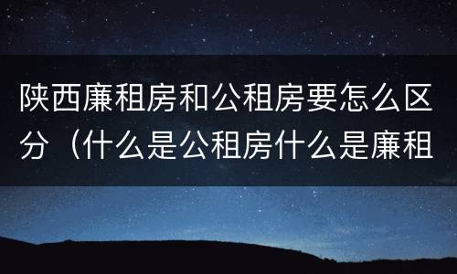 陕西廉租房和公租房要怎么区分（什么是公租房什么是廉租房）