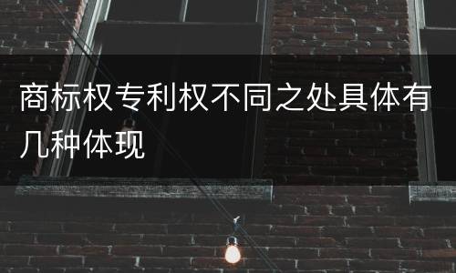 商标权专利权不同之处具体有几种体现