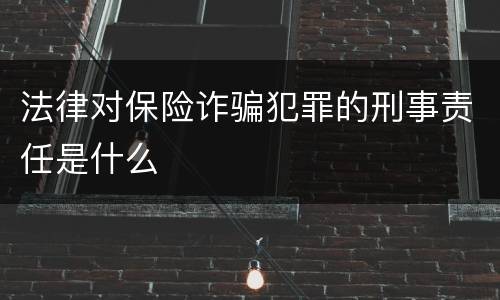 法律对保险诈骗犯罪的刑事责任是什么