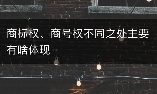 商标权、商号权不同之处主要有啥体现