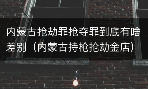 内蒙古抢劫罪抢夺罪到底有啥差别（内蒙古持枪抢劫金店）