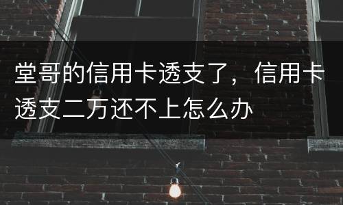 堂哥的信用卡透支了，信用卡透支二万还不上怎么办