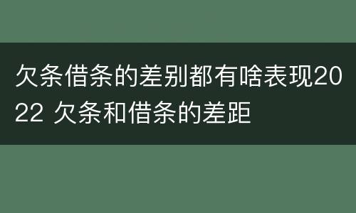 欠条借条的差别都有啥表现2022 欠条和借条的差距