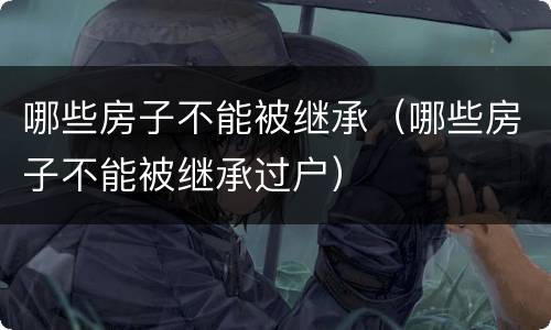 哪些房子不能被继承（哪些房子不能被继承过户）
