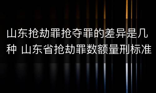 山东抢劫罪抢夺罪的差异是几种 山东省抢劫罪数额量刑标准