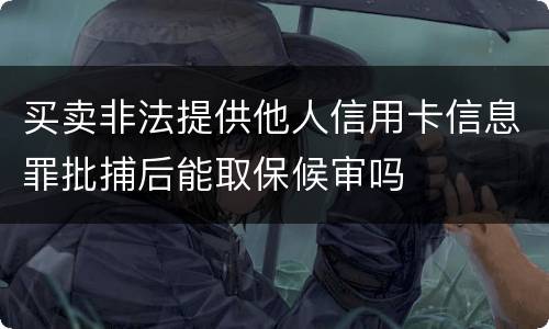 买卖非法提供他人信用卡信息罪批捕后能取保候审吗