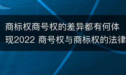 商标权商号权的差异都有何体现2022 商号权与商标权的法律冲突与解决