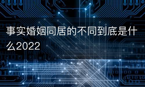 事实婚姻同居的不同到底是什么2022