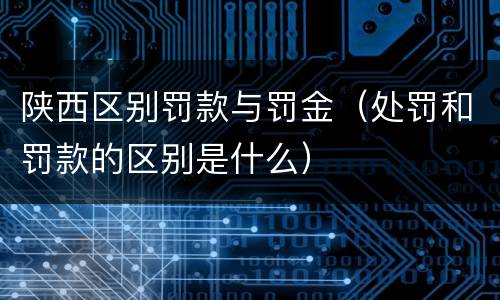 陕西区别罚款与罚金（处罚和罚款的区别是什么）