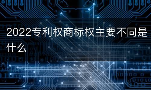 2022专利权商标权主要不同是什么