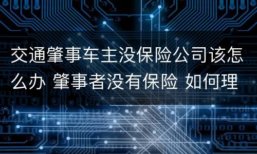 交通肇事车主没保险公司该怎么办 肇事者没有保险 如何理赔