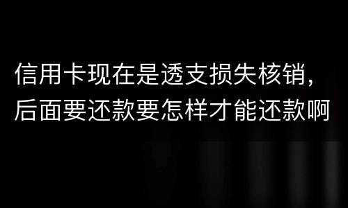 信用卡现在是透支损失核销，后面要还款要怎样才能还款啊