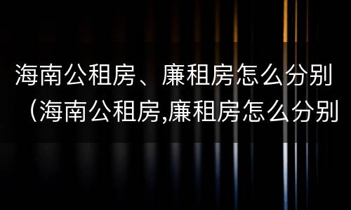 海南公租房、廉租房怎么分别（海南公租房,廉租房怎么分别摇号）