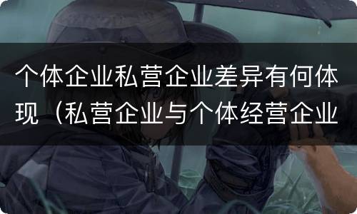 个体企业私营企业差异有何体现（私营企业与个体经营企业的区别）