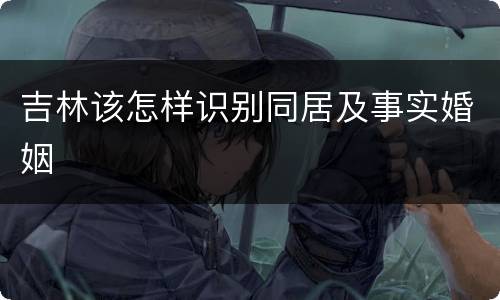 吉林该怎样识别同居及事实婚姻