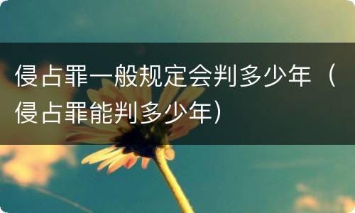 侵占罪一般规定会判多少年（侵占罪能判多少年）