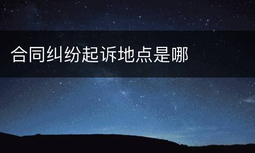 合同纠纷起诉地点是哪