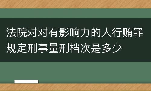 法院对对有影响力的人行贿罪规定刑事量刑档次是多少