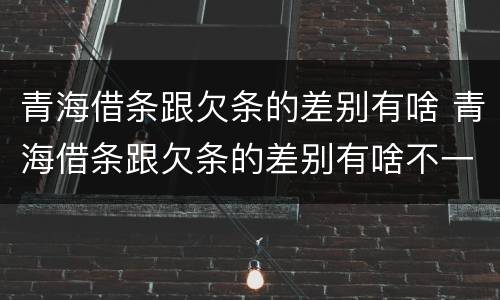 青海借条跟欠条的差别有啥 青海借条跟欠条的差别有啥不一样