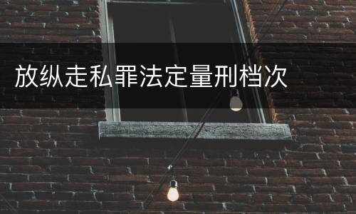 放纵走私罪法定量刑档次