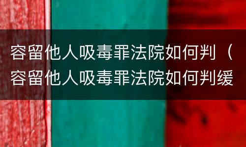 容留他人吸毒罪法院如何判（容留他人吸毒罪法院如何判缓刑）