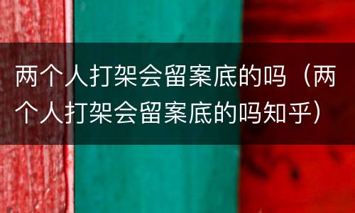 两个人打架会留案底的吗（两个人打架会留案底的吗知乎）