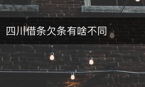 四川借条欠条有啥不同