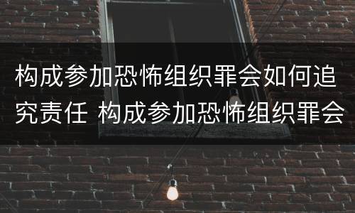 构成参加恐怖组织罪会如何追究责任 构成参加恐怖组织罪会如何追究责任呢