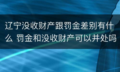 辽宁没收财产跟罚金差别有什么 罚金和没收财产可以并处吗