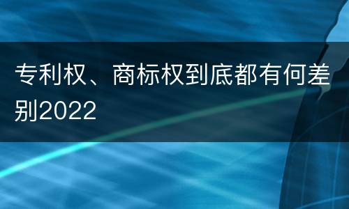 专利权、商标权到底都有何差别2022