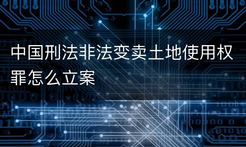 中国刑法非法变卖土地使用权罪怎么立案