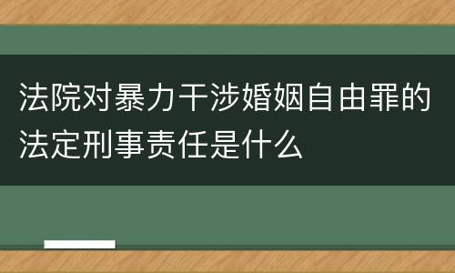 法院对暴力干涉婚姻自由罪的法定刑事责任是什么