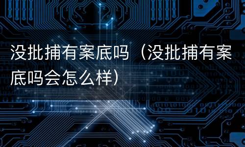 没批捕有案底吗（没批捕有案底吗会怎么样）