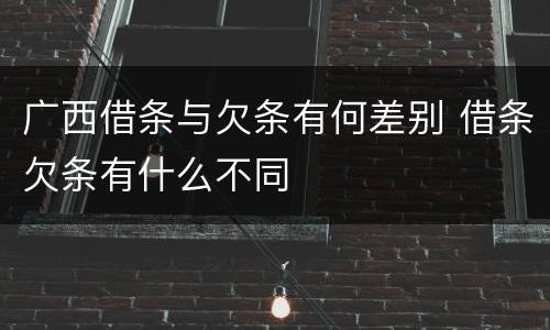 广西借条与欠条有何差别 借条欠条有什么不同