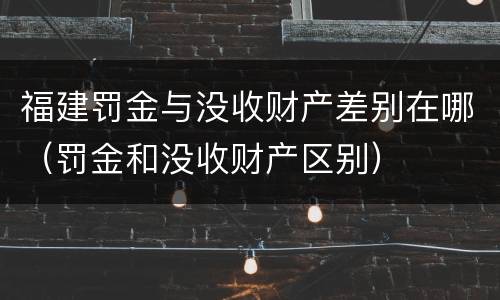 福建罚金与没收财产差别在哪（罚金和没收财产区别）