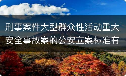 刑事案件大型群众性活动重大安全事故案的公安立案标准有哪些