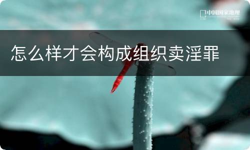 怎么样才会构成组织卖淫罪
